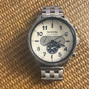 Nixon Silver Watch with White Dial